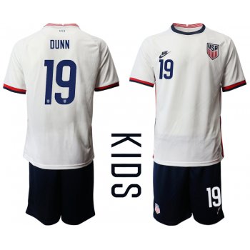 Youth 2020-2021 Season National team United States home white 19 Soccer Jersey
