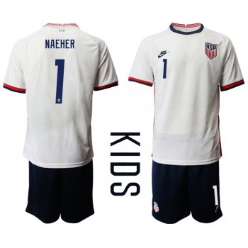 Youth 2020-2021 Season National team United States home white 1 Soccer Jersey