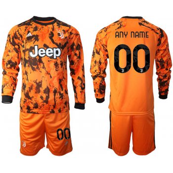 Men 2020-2021 club Juventus away long sleeves customized orange Soccer Jerseys