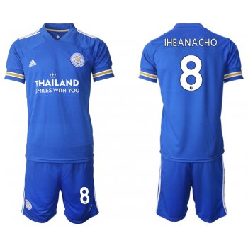 Men 2020-2021 club Leicester City home 8 blue Soccer Jerseys