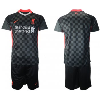 Men 2020-2021 club Liverpool Second away blank black Soccer Jerseys