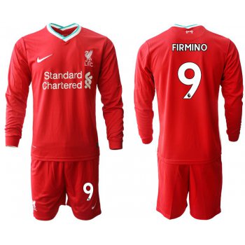 Men 2020-2021 club Liverpool home long sleeves 9 red Soccer Jerseys