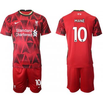 Men 2021-2022 Club Liverpool home red 10 Nike Soccer Jersey