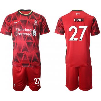 Men 2021-2022 Club Liverpool home red 27 Nike Soccer Jersey