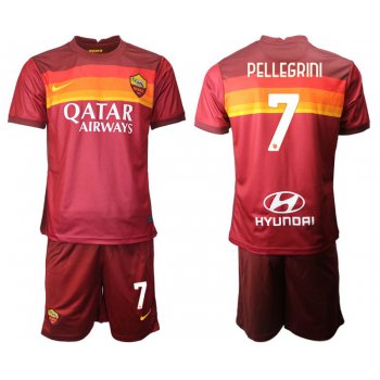 Men 2020-2021 club AS Roma home 7 red Soccer Jerseys