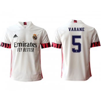 Men 2020-2021 club Real Madrid home aaa version 5 white Soccer Jerseys