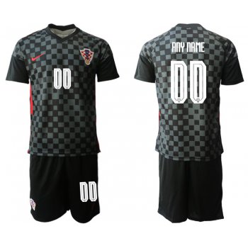 Men 2020-2021 European Cup Croatia away black customized Nike Soccer Jersey