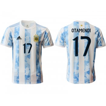 Men 2020-2021 Season National team Argentina home aaa version white 17 Soccer Jersey