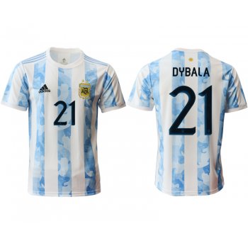 Men 2020-2021 Season National team Argentina home aaa version white 21 Soccer Jersey
