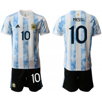 Men 2020-2021 Season National team Argentina home white 10 Soccer Jersey