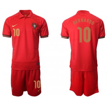 Men 2021 European Cup Portugal home red 10 Soccer Jersey