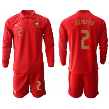 Men 2021 European Cup Portugal home red Long sleeve 2 Soccer Jersey