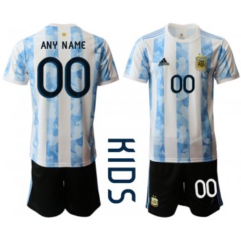 Youth 2020-2021 Season National team Argentina home white customized Soccer Jersey