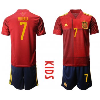 Youth 2021 European Cup Spain home red 7 Soccer Jersey