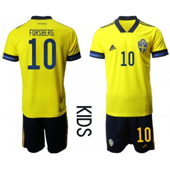 Youth 2021 European Cup Sweden home yellow 10 Soccer Jersey