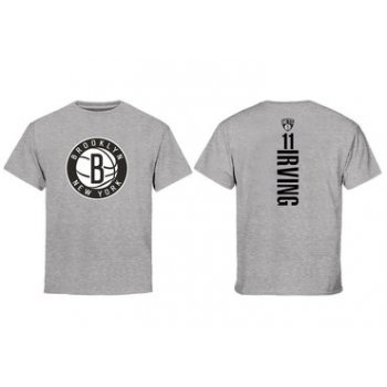 Brooklyn Nets 11 Kyrie Irving Gray T-Shirt