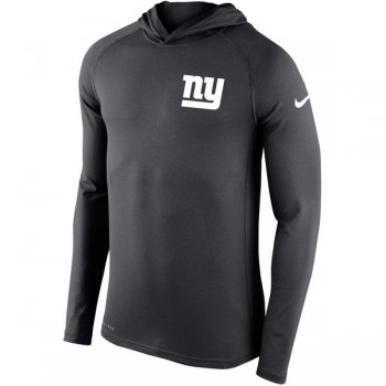 Men's New York Giants Nike Charcoal Stadium Touch Hooded Performance Long Sleeve T-Shirt