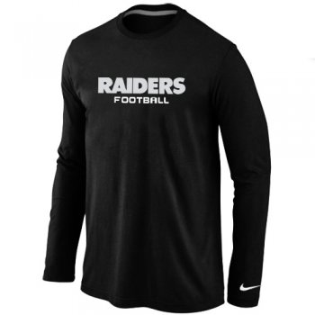 Nike Oakland Raiders Authentic font Long Sleeve T-Shirt Black