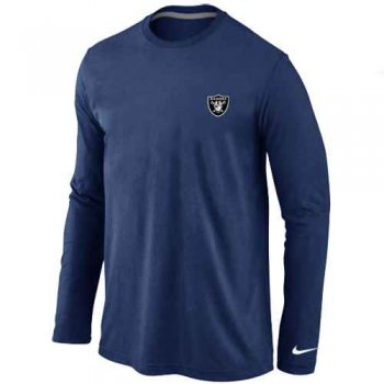 Oakland Raiders Logo Long Sleeve T-Shirt D.Blue