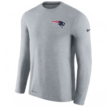 Men's New England Patriots Nike Gray Coaches Long Sleeve Performance T-Shirt