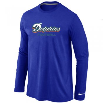 Nike Miami Dolphins Authentic font Long Sleeve T-Shirt blue