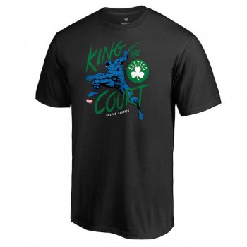 Men's Boston Celtics Fanatics Branded Black Marvel Black Panther King of the Court T-Shirt