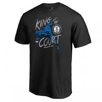 Men's Brooklyn Nets Fanatics Branded Black Marvel Black Panther King of the Court T-Shirt