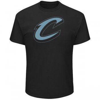Men's Cleveland Cavaliers Majestic Black Tek Patch Reflective T-Shirt