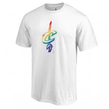 Men's Cleveland Cavaliers White Fanatics Branded Team Pride V-Neck T-Shirt