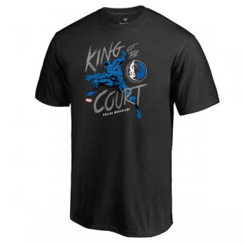 Men's Dallas Mavericks Fanatics Branded Black Marvel Black Panther King of the Court T-Shirt