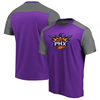 Phoenix Suns Iconic Blocked T-Shirt - PurpleHeathered Gray