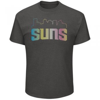 Phoenix Suns Majestic Heather Charcoal Tek Patch Color Reflective Skyline T-Shirt