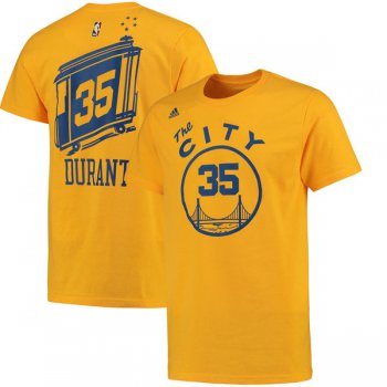 Golden State Warriors Kevin Durant adidas Gold Net Number T-Shirt