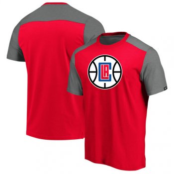 LA Clippers Iconic Blocked T-Shirt - RedHeathered Gray
