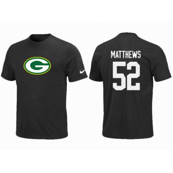 Nike Green Bay Packers 52 MATTHEWS Name & Number T-Shirt Black