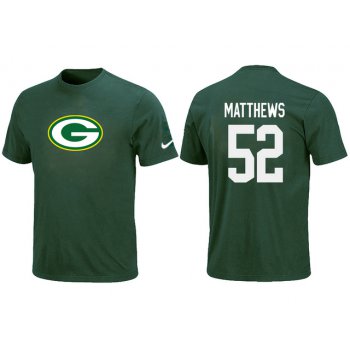 Nike Green Bay Packers 52 MATTHEWS Name & Number T-Shirt Green
