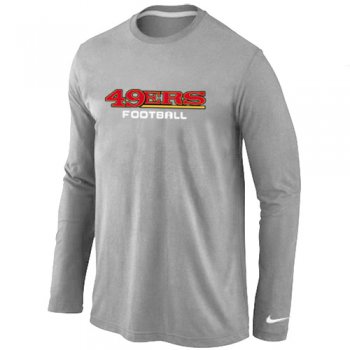 Nike San Francisco 49ers Authentic font Long Sleeve T-Shirt Black Grey