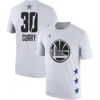 Jordan Men's 2019 NBA All-Star Game #30 Steph Curry Dri-FIT White T-Shirt