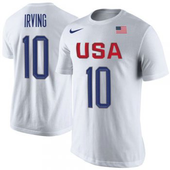 Team USA 10 Kyrie Irving Basketball Nike Rio Replica Name & Number T-Shirt White