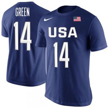 Team USA 14 Draymond Green Basketball Nike Rio Replica Name & Number T-Shirt Royal