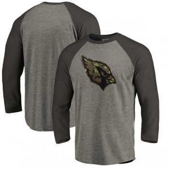 Arizona Cardinals NFL Pro Line by Fanatics Branded Black Gray Tri Blend Sleeve T-Shirt
