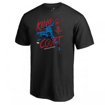 Men's Houston Rockets Fanatics Branded Black Marvel Black Panther King of the Court T-Shirt