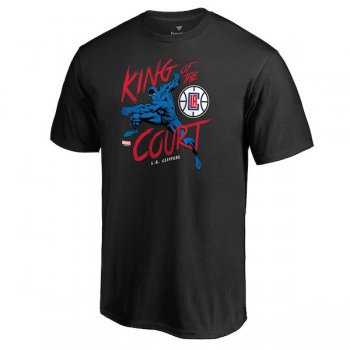 Men's LA Clippers Fanatics Branded Black Marvel Black Panther King of the Court T-Shirt