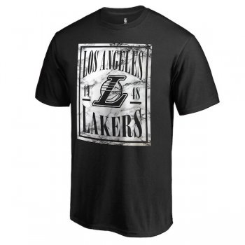 Men's Los Angeles Lakers Fanatics Branded Black Court Vision Marble T-Shirt