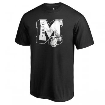 Men's Miami Heat Fanatics Branded Black Letterman T-Shirt