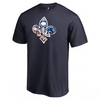 Men's New Orleans Pelicans Fanatics Branded Navy Personalized Name and Number Banner Wave T-Shirt
