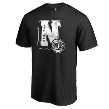 Men's New York Knicks Fanatics Branded Black Letterman T-Shirt