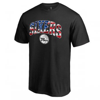 Men's Philadelphia 76ers Black Banner Wave T-Shirt