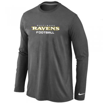 Nike Baltimore Ravens Authentic font Long Sleeve T-Shirt D.Grey