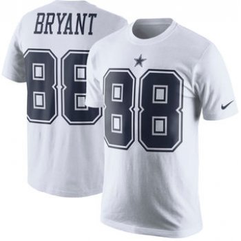 Men's Dallas Cowboys 88 Dez Bryant Nike White Color Rush Player Pride Name & Number T-Shirt